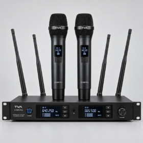 Bộ Micro Không Dây TVA U-990 Pro (Tự ngắt, 4 Anten sóng xa)